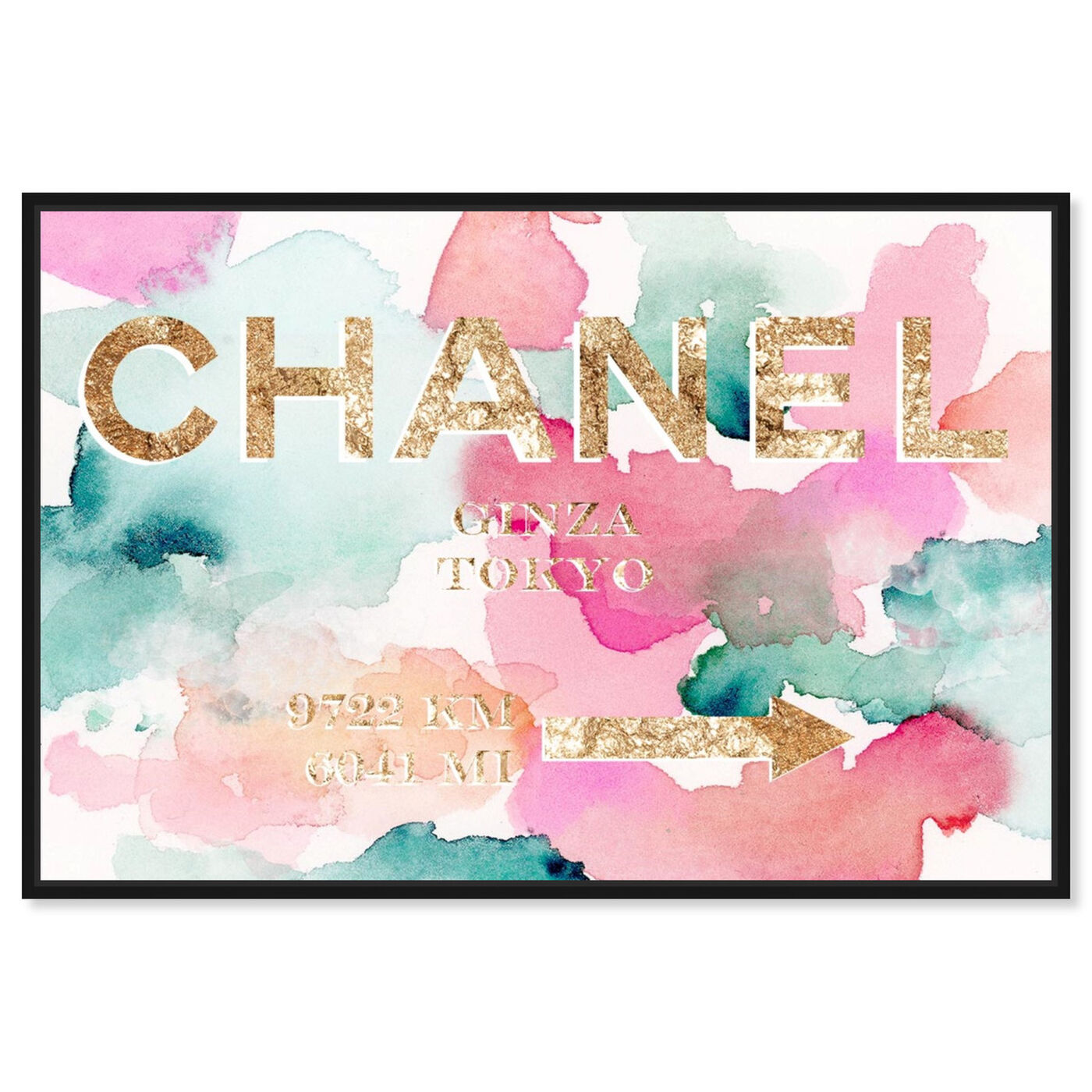 The Oliver Gal Artist Co 45 x 30 Gold Fashion and Glam Wall Art Canvas Prints Couture Road Sign Rococo Blush Home Décor Pink 